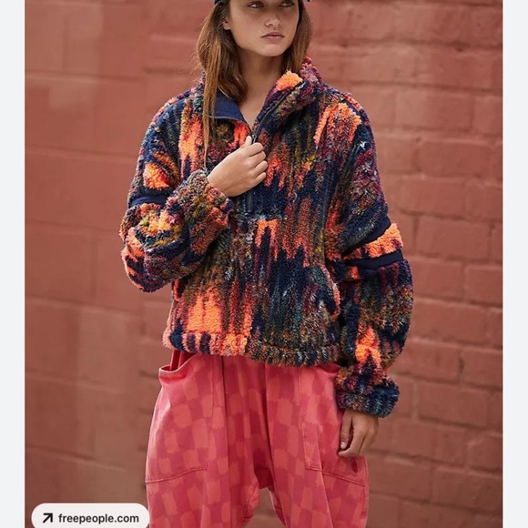 Free People Jackets & Blazers - Free People Colorful Fleece Jacket